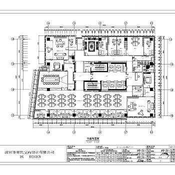 现代风格办公空间效果图及CAD施工图下载