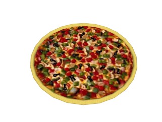 现代披萨食物sketchup模型，食品草圖大師模型下載