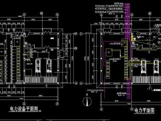 某工学院新校区变电站和发电机房全套CAD电气设计图，学校全套电气设计CAD图纸下载
