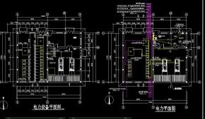 某工学院新校区变电站和发电机房全套CAD电气设计图，学校全套电气设计CAD图纸下载