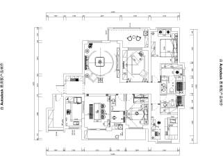 欧式四室两厅145㎡施工图CAD图纸分享