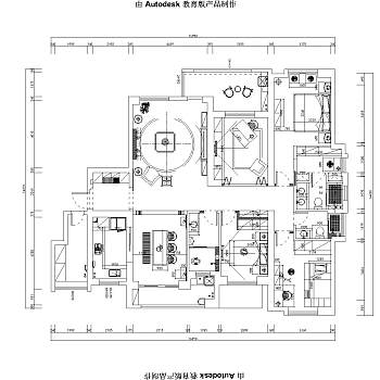 欧式四室两厅145㎡施工图CAD图纸分享