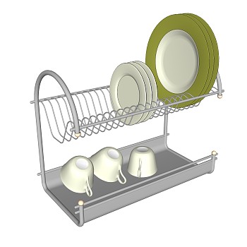 碟杯架草图大师模型，杯碟架SU模型下载
