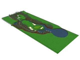 高尔夫球场草图大师模型，高尔夫球场SU模型下载