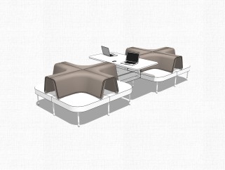 现代休闲桌椅组合草图大师模型，桌椅组合sketchup模型下载