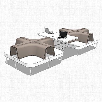 现代休闲桌椅组合草图大师模型，桌椅组合sketchup模型下载