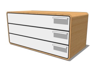 北欧风格床头柜草图大师模型，床头柜SU模型下载