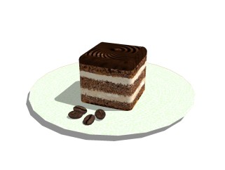 现代蛋糕草图大师模型，食品sketchup模型下载