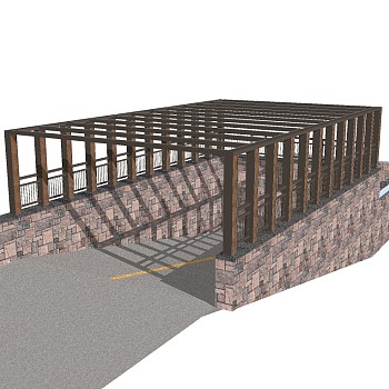 现代地下停车场入口草图大师模型，地下停车场入口sketchup模型免费下载