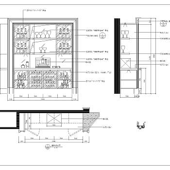 别墅酒柜设计详图CAD图纸下载