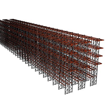 现代工程建筑脚手架草图大师模型，脚手架su模型下载