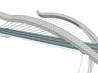 现代公路桥草图大师模型，公路桥su模型下载