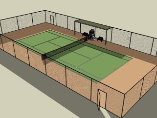 网球场su模型、su网球场模型下载