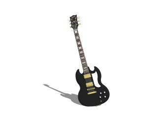 现代吉他sketchup模型，吉他草图大师模型下载