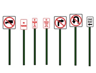 现代交通路标指示牌组合skp文件下载，交通路标指示牌su模型免费下载