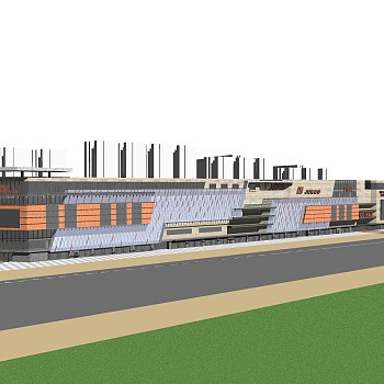现代造型商场草图大师模型，商业综合体sketchup模型免费下载