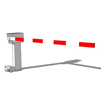 现代车行道闸SU模型，车行道闸SKP模型下载