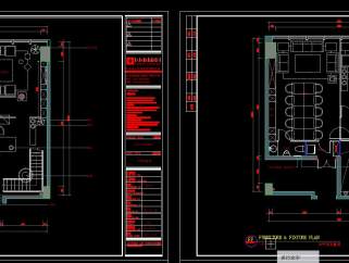 现代中式办公空间全套CAD图实景图，CAD建筑图纸免费下载