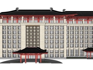 中式酒店草图大师模型下载、中式酒店su模型下载