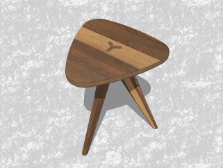 现代实木凳子sketchup模型，凳子草图大师模型下载