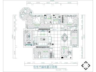 三室两厅黑白经典施工图及效果图和CAD模型下载