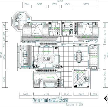 三室两厅黑白经典施工图及效果图和CAD模型下载