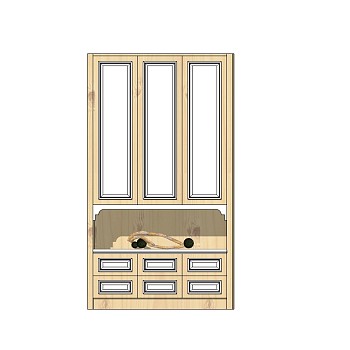 现代简约储物柜草图大师，储物柜模型sketchup下载