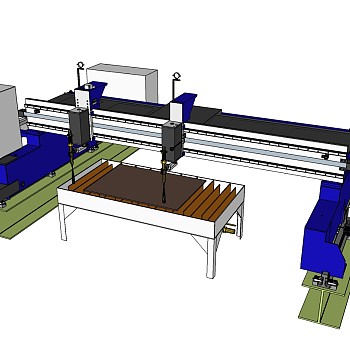 现代切割机草图大师模型，切割机sketchup模型下载