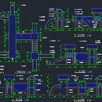 原创游乐场CAD图纸，游乐场CAD施工图纸下载