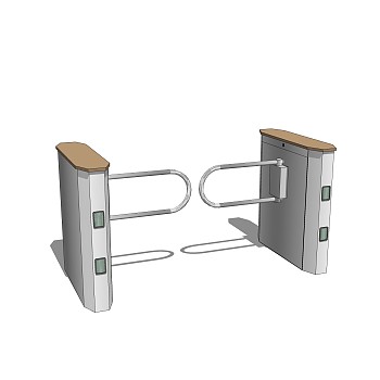 现代人行摆闸草图大师模型，人行摆闸su模型下载