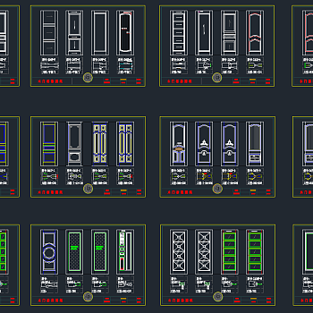 原创整木经典木门cad拆单深化图，木门CAD图纸下载