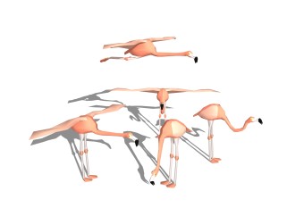 现代火烈鸟sketchup模型，动物草图大师模型下载