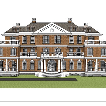 欧式别墅su模型，别墅sketchup模型下载