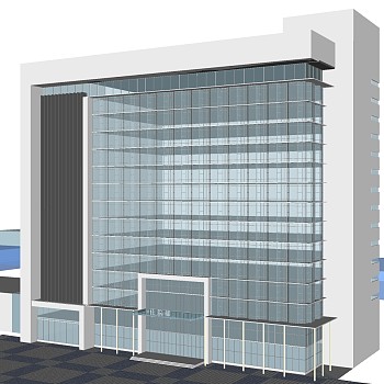 现代市医院草图大师模型下载，医院sketchup模型