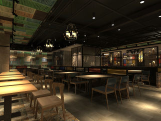 九毛九餐厅室内装饰设计CAD施工图，餐厅CAD图纸下载