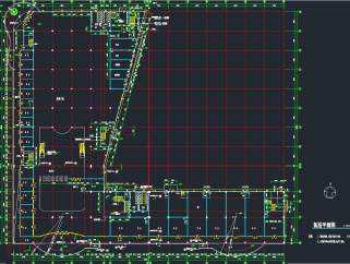 现代超级市场建筑设计图，商场CAD施工图下载