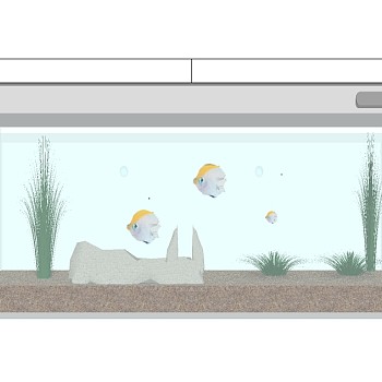 现代鱼缸草图大师模型，鱼缸sketchup模型下载