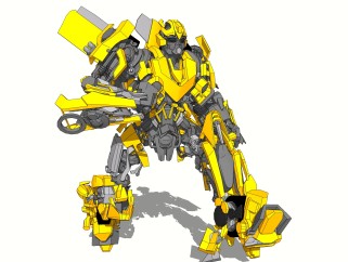 高达大黄蜂机器人草图大师模型，机器人su模型下载