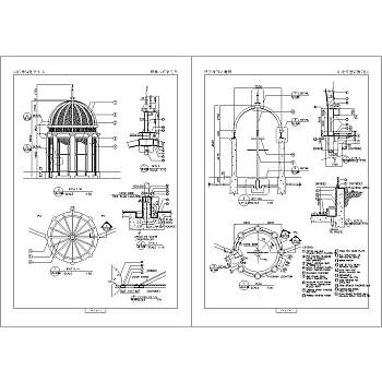 景观亭CAD施工详图免费下载