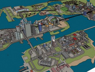 现代城市规划设计su模型下载、城市规划设计草图大师模型下载