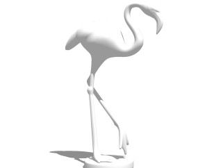 现代火烈鸟雕塑草图大师模型，雕塑su模型下载