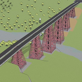 现代桥梁草图大师模型下载，sketchup桥梁su模型分享