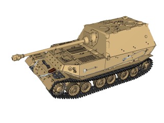 德国FERDINAND斐迪南坦克草图大师模型，坦克SU模型下载