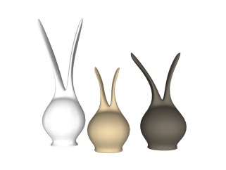 陶瓷兔子摆件草图大师模型,现代装饰品su模型下载