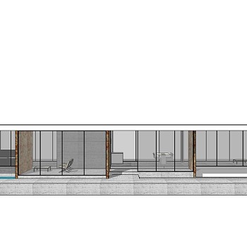 路德维希·密斯·凡·德·罗 别墅居住作品草图大师模型下载