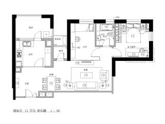 上海老西门新苑C1,C2样板房CAD施工图套图，样板房dwg文件下载