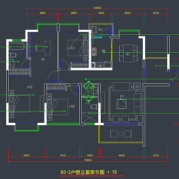 现代简约风格CAD施工图下载、现代简约风格dwg文件下载