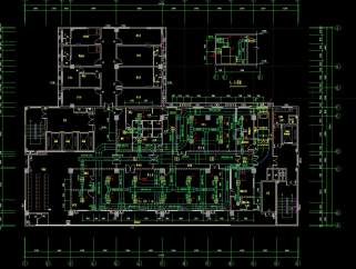 广西某医院净化空调CAD设计图纸，空调CAD工程图纸下载