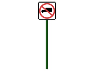 现代禁止货车道路交通标志牌su模型下载、禁止货车道路交通标志牌草图大师模型下载