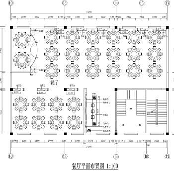 现代内蒙古酒店餐厅施工图cad图纸下载